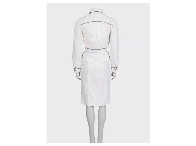Christian Dior Structured White Jacket Skirt Suit Sz.M Pre-owned - view 3
