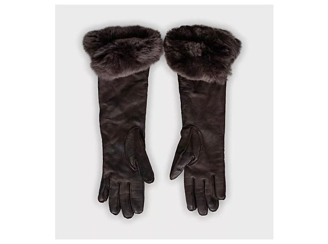 Loro Piana braune Wildlederhandschuhe Sz.S gebraucht - Ansicht 2