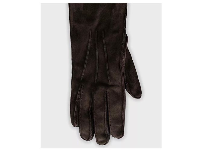 Loro Piana braune Wildlederhandschuhe Sz.S gebraucht - Ansicht 3