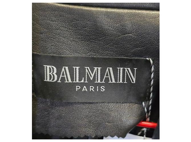 Balmain Black Leather Double-Breasted Jacket Sz.40 Pre-owned - view 6