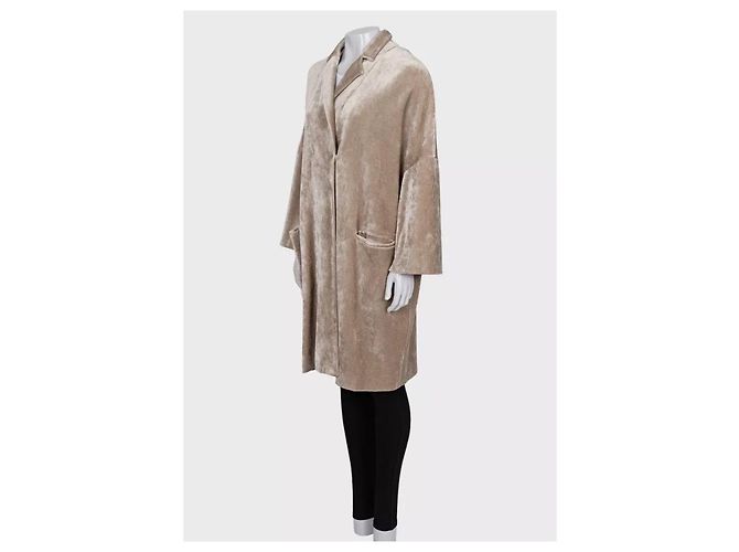 Brunello Cucinelli Beige Samt-Cardigan mit Druckknöpfen - IT 42/M Gebraucht - Ansicht 2