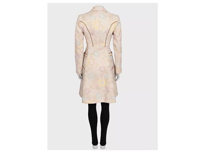 Abrigo ajustado Just Cavalli beige con estampado floral Sz.42/M de segunda mano - vista 3