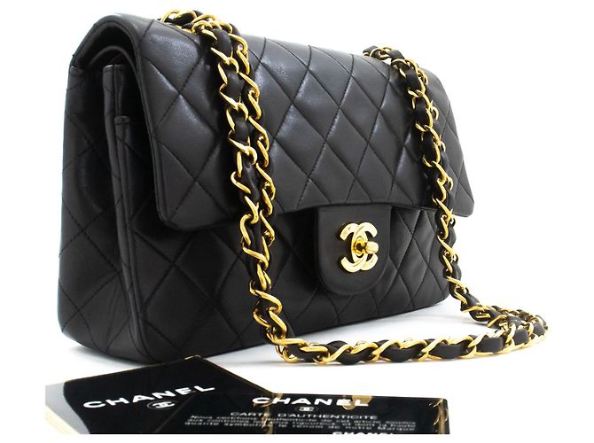 Chanel Classic Flap Lambskin Small Nero - vista 3