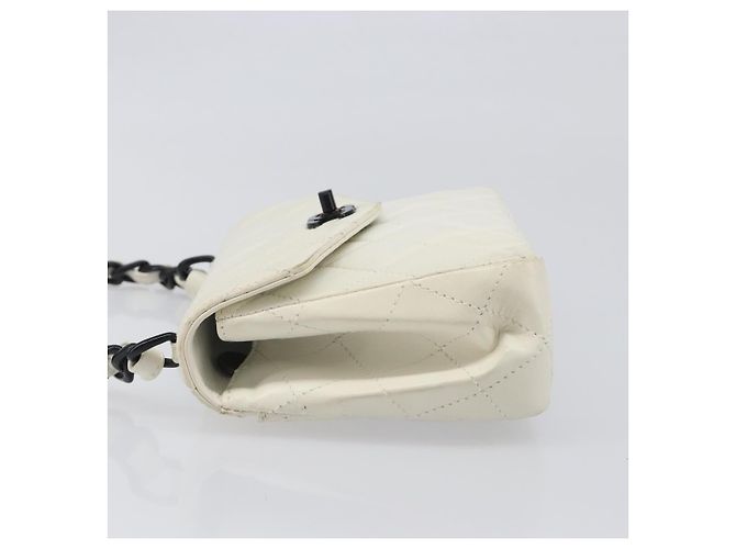 Chanel Vintage Envelope Flap Quilted Lambskin Bianco - vista 4