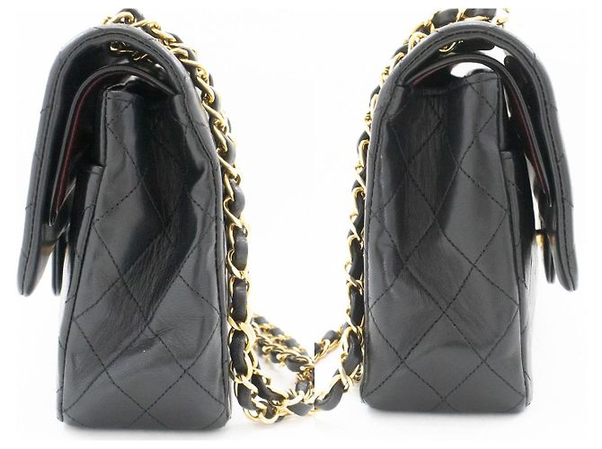 Chanel Classic Flap Lambskin Medium Nero - vista 5