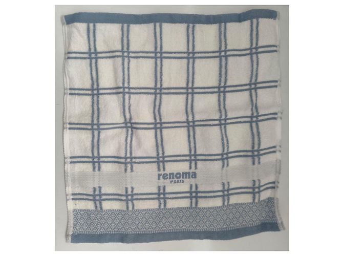 Autre Marque Set de 2 serviettes pour les mains Renoma Paris Blanc Bleu Marron clair - vue 3