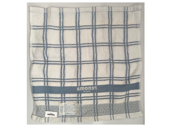 Autre Marque Set de 2 serviettes pour les mains Renoma Paris Blanc Bleu Marron clair - vue 5