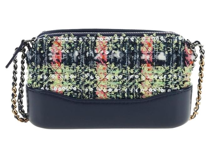 Chanel Gabrielle Tweed Small Blu navy - vista 2