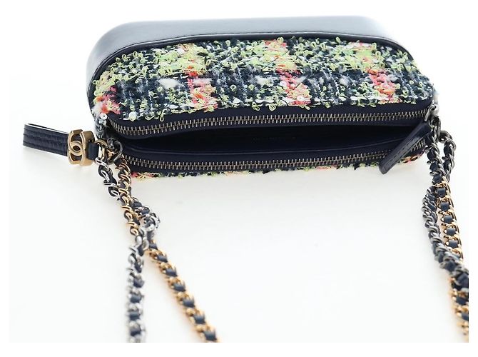 Chanel Gabrielle Tweed Small Blu navy - vista 7