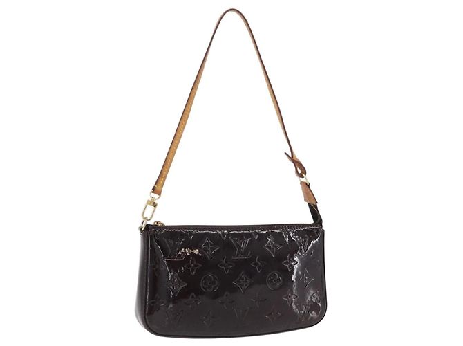Louis Vuitton Lexington Pochette Monogram Vernis Marrone - vista 3