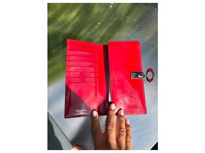 Christian Dior 1990s Red Patent Leather Wallet - view 4