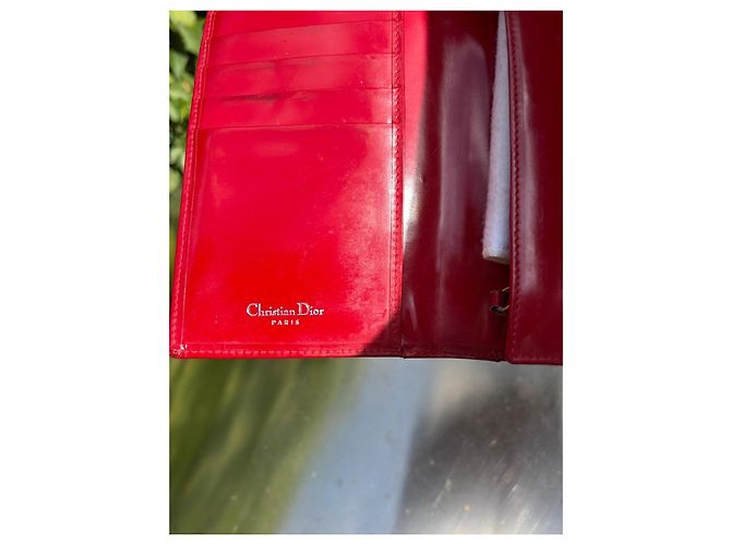 Christian Dior 1990s Red Patent Leather Wallet - view 5