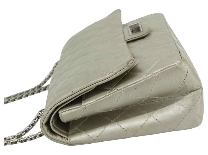 Chanel reissue 2.55 aged calfskin Argento - vista 6