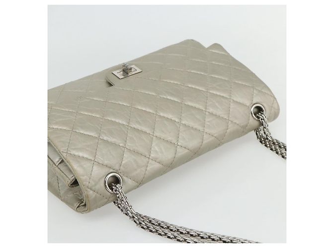 Chanel reissue 2.55 aged calfskin Argento - vista 7