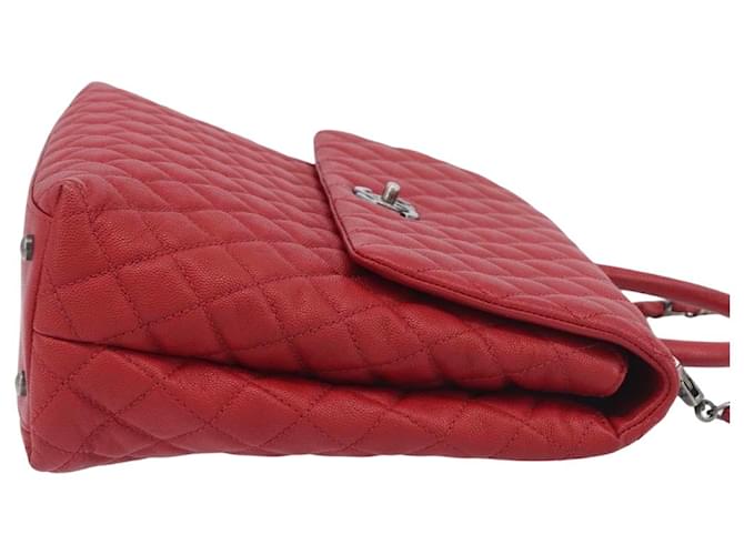 Coco Handle Chanel Coco Top Handle Caviar Large Rosso - vista 6