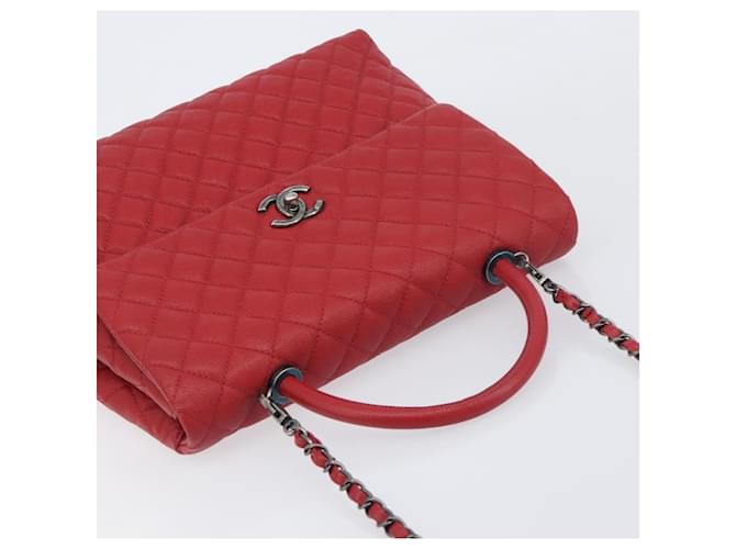 Coco Handle Chanel Coco Top Handle Caviar Large Rosso - vista 7