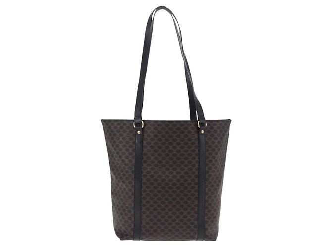 Céline Celine Vintage Macadam Canvas and Leather Nero - vista 2