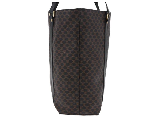 Céline Celine Vintage Macadam Canvas and Leather Nero - vista 6