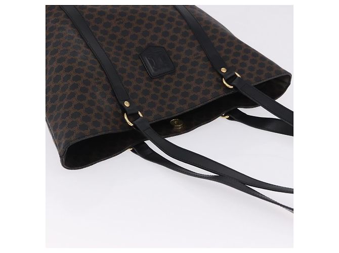 Céline Celine Vintage Macadam Canvas and Leather Nero - vista 7