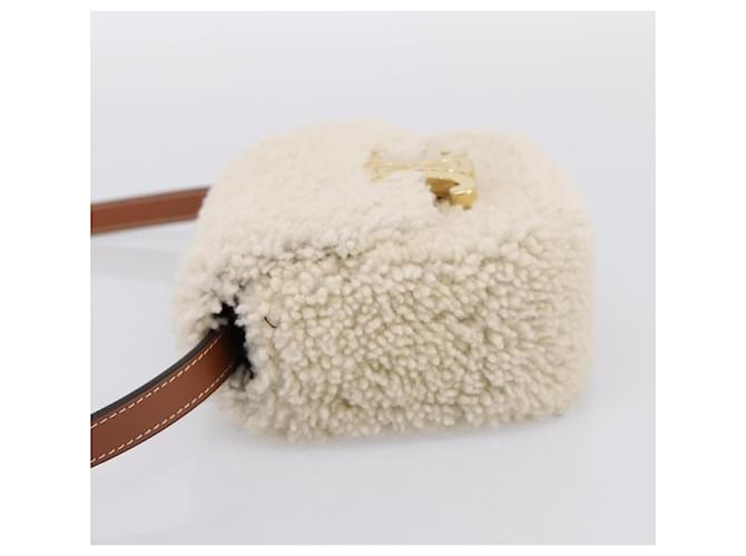 Céline Celine Triomphe Shoulder Shearling Mini Beige - Ansicht 3