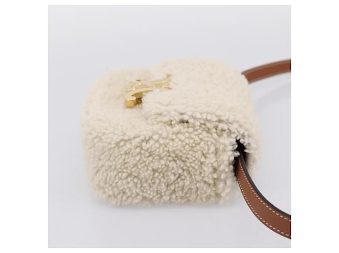 Céline Celine Triomphe Shoulder Shearling Mini Beige - Ansicht 4