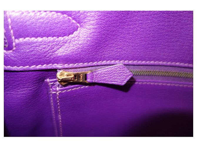 Hermès Birkin 30 Handtasche aus violettem Krokodilleder Lila - Ansicht 10