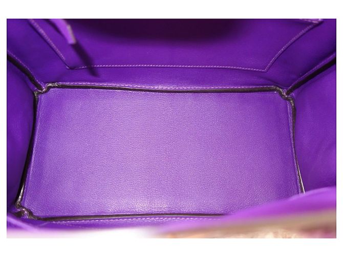Hermès Birkin 30 Handtasche aus violettem Krokodilleder Lila - Ansicht 11
