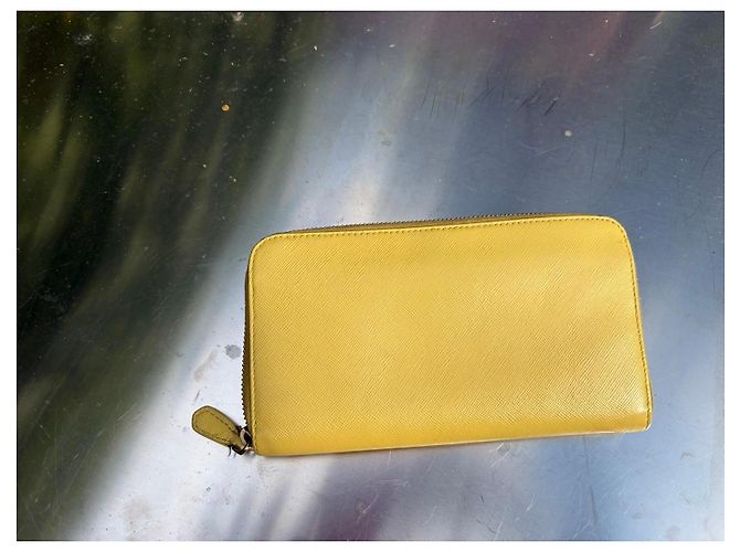 Cartera Prada Saffiano de cuero amarilla Amarillo - Ansicht 10