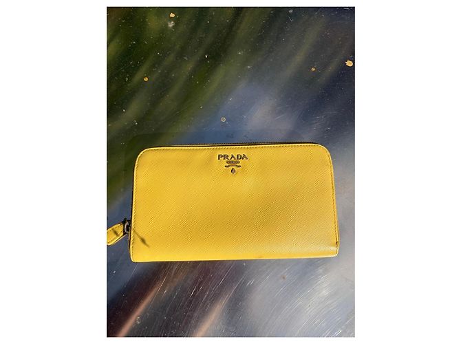 Cartera Prada Saffiano de cuero amarilla Amarillo - Ansicht 2