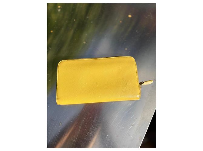 Cartera Prada Saffiano de cuero amarilla Amarillo - Ansicht 3