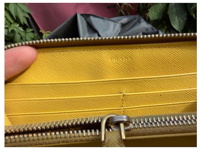 Cartera Prada Saffiano de cuero amarilla Amarillo - Ansicht 7
