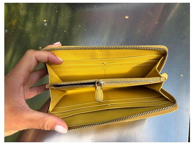 Cartera Prada Saffiano de cuero amarilla Amarillo - Ansicht 8