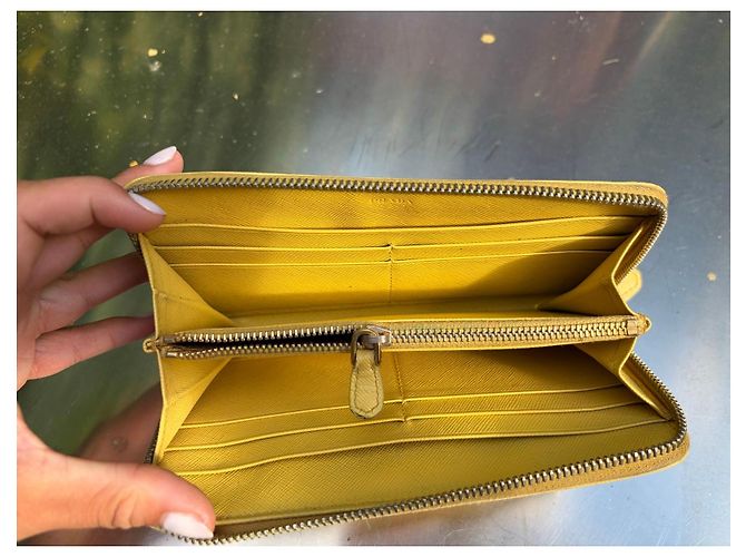 Cartera Prada Saffiano de cuero amarilla Amarillo - Ansicht 9