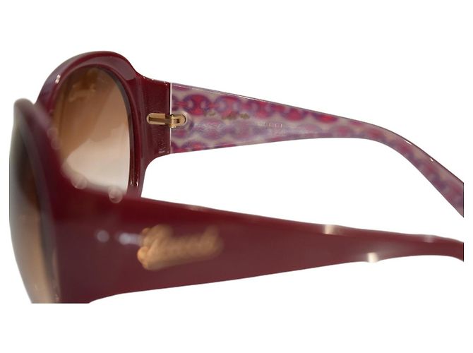 Gucci GG 2952/S Occhiali da sole rotondi oversized - Rosso Borgogna Bordò - vista 9