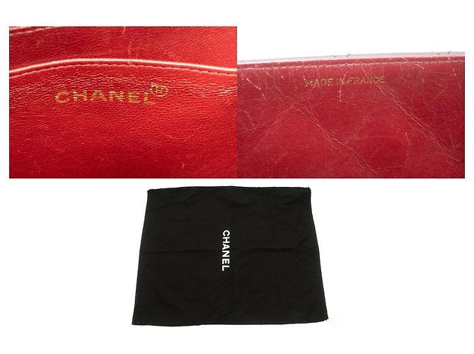 Bolsa de Ombro CHANEL Classic Large 13" Flap Chain em pele de cordeiro preta Preto - vista 8
