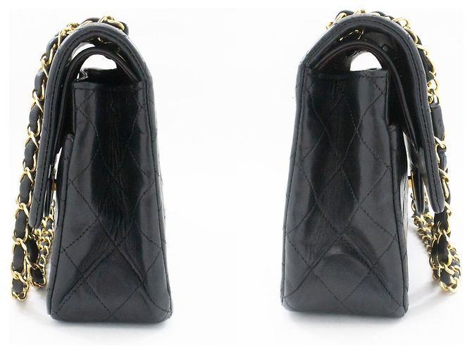 CHANEL Classic Double Flap 10" Borsa a tracolla con catena in pelle d'agnello nera Nero - vista 5
