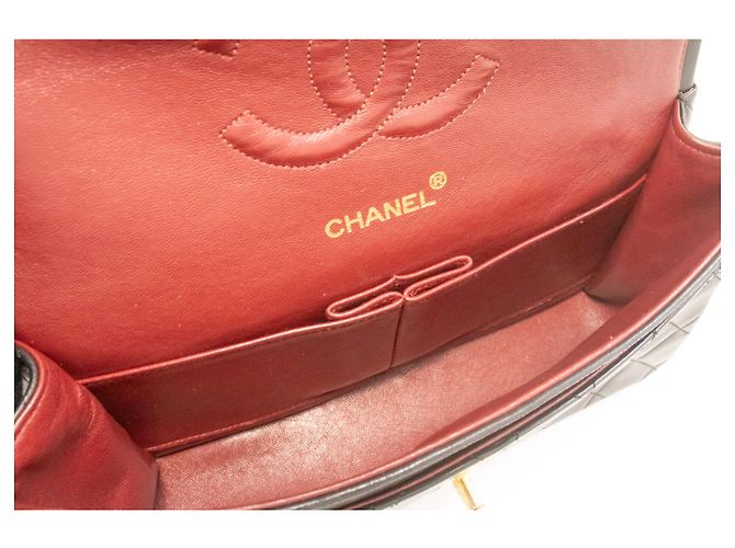 Borsa a tracolla con catena CHANEL Classic Double Flap 10" in pelle di agnello nera Nero - vista 10