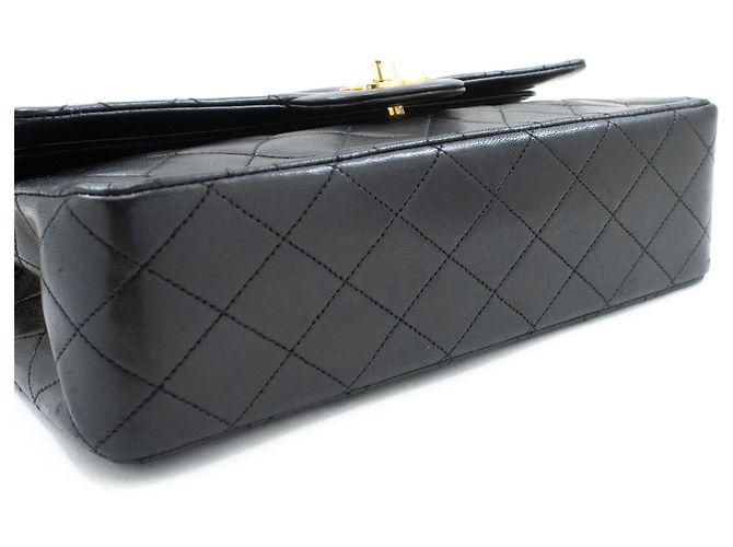 Borsa a tracolla con catena CHANEL Classic Double Flap 10" in pelle di agnello nera Nero - vista 4