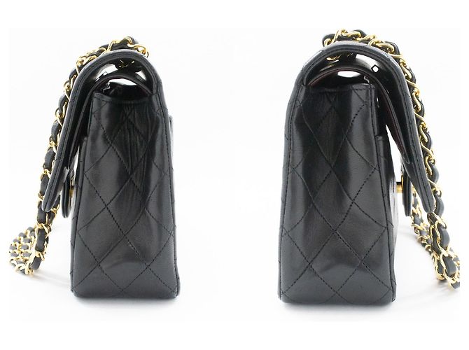 Borsa a tracolla con catena CHANEL Classic Double Flap 10" in pelle di agnello nera Nero - vista 5