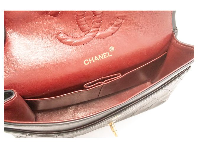Borsa a tracolla con catena CHANEL Classic Double Flap 10" in pelle di agnello nera Nero - vista 10