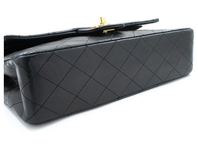 Borsa a tracolla con catena CHANEL Classic Double Flap 10" in pelle di agnello nera Nero - vista 4