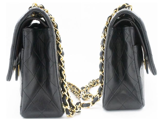 Borsa a tracolla con catena CHANEL Classic Double Flap 10" in pelle di agnello nera Nero - vista 5