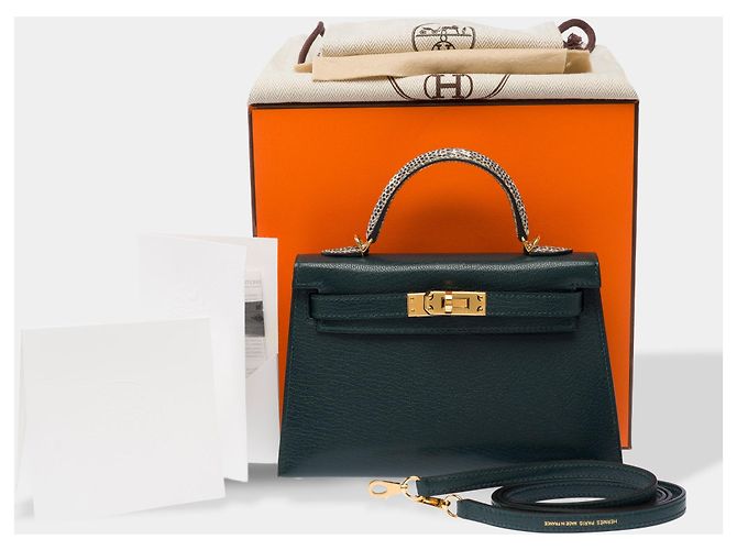 Hermès Borsa HERMES Kelly Mini in Pelle Verde - 103842 - vista 2