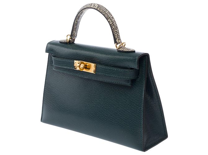 Hermès Borsa HERMES Kelly Mini in Pelle Verde - 103842 - vista 5