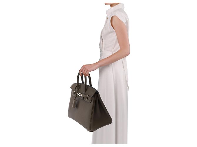 Hermès Borsa HERMES Birkin 25 in Pelle Verde - 103874 - vista 13