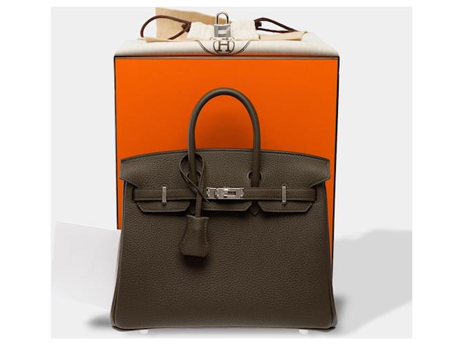 Hermès Borsa HERMES Birkin 25 in Pelle Verde - 103874 - vista 2