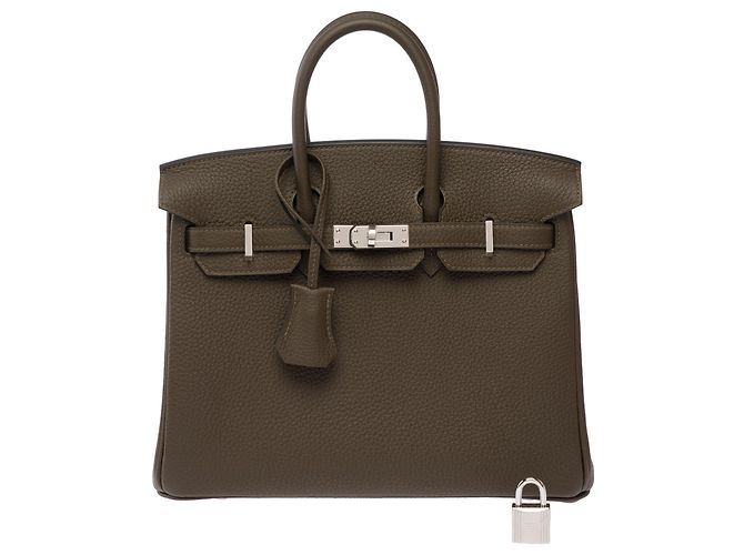 Hermès Borsa HERMES Birkin 25 in Pelle Verde - 103874 - vista 3