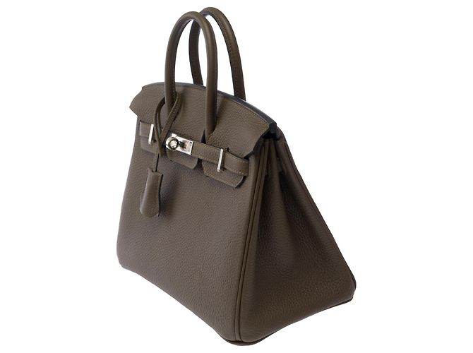 Hermès Borsa HERMES Birkin 25 in Pelle Verde - 103874 - vista 5