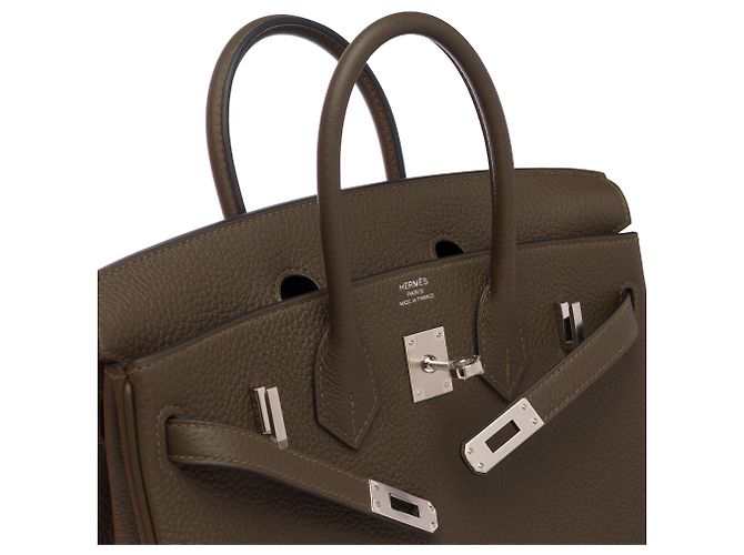 Hermès Borsa HERMES Birkin 25 in Pelle Verde - 103874 - vista 7