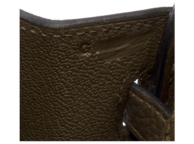 Hermès Borsa HERMES Birkin 25 in Pelle Verde - 103874 - vista 8